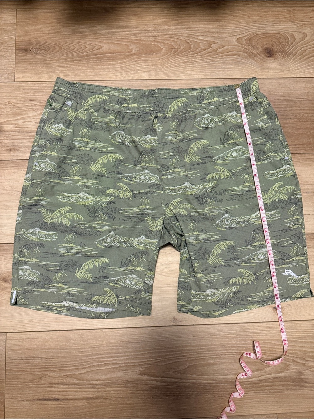 Tommy Bahama Olive Green Tropical Swim Board Shorts
